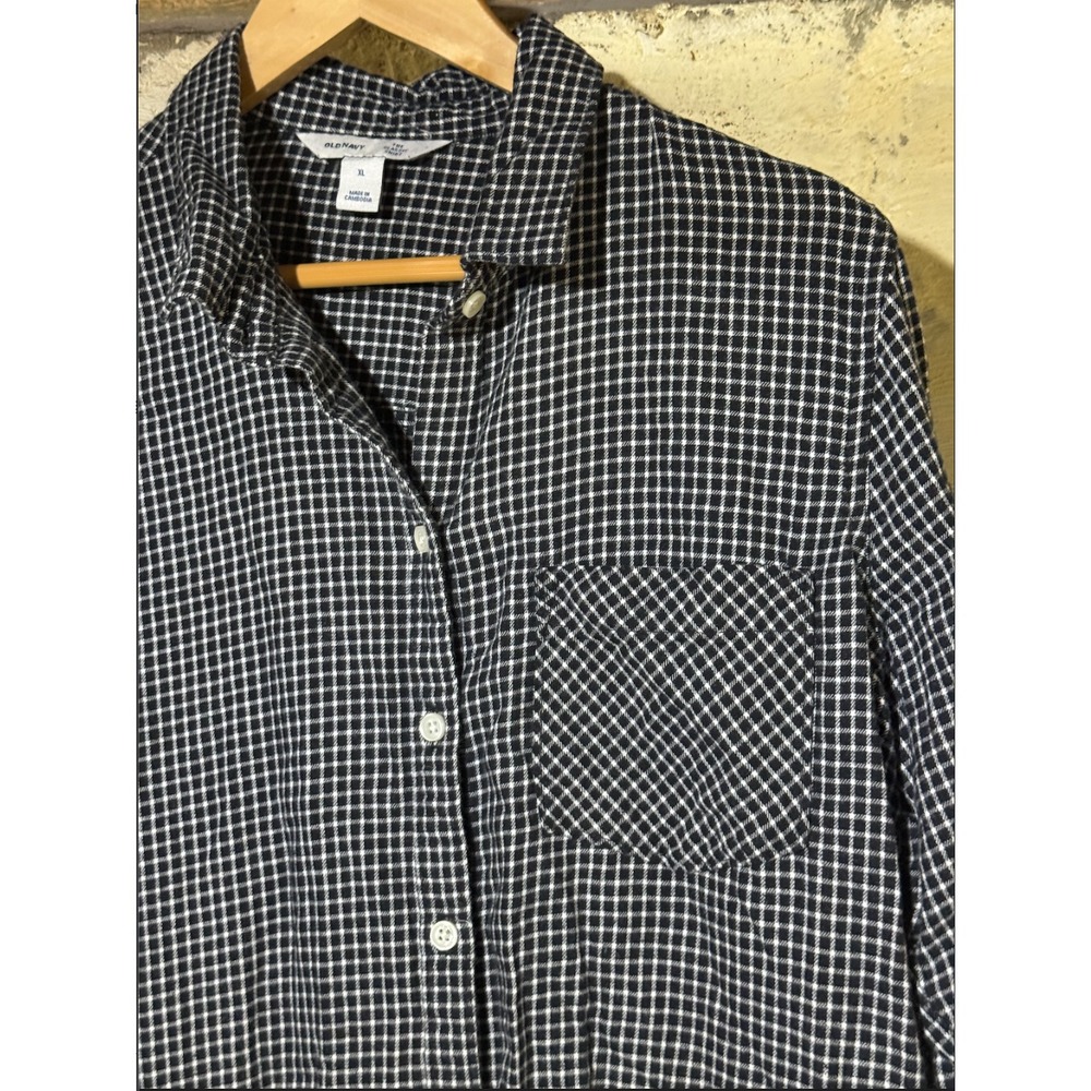 Old Navy Shirt Mens XL Colorful Checked Classic Long Sleeve Collared Button Down